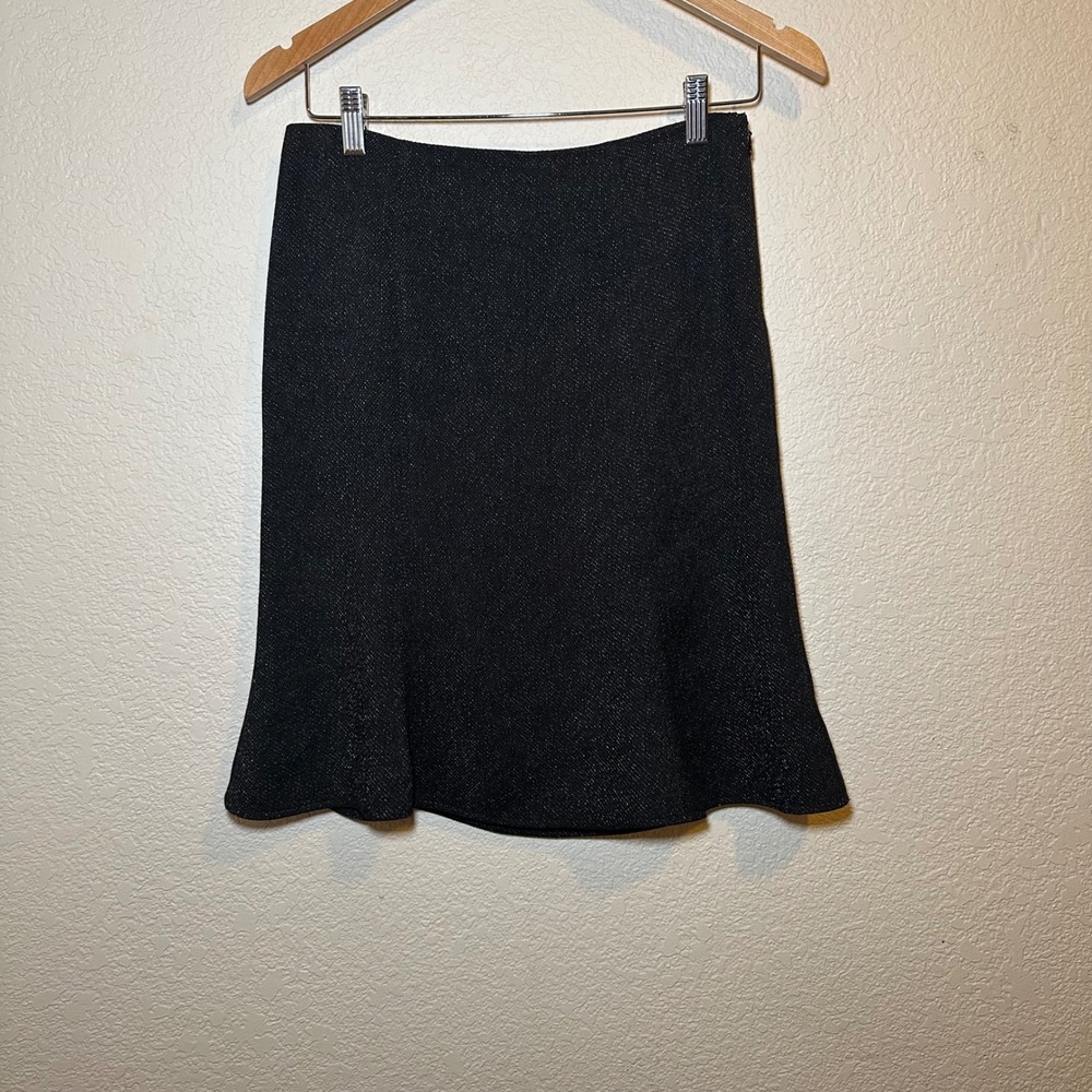 NWT White House Black Market Women 2 Pleated Skirt Black Side Zipper Office Work